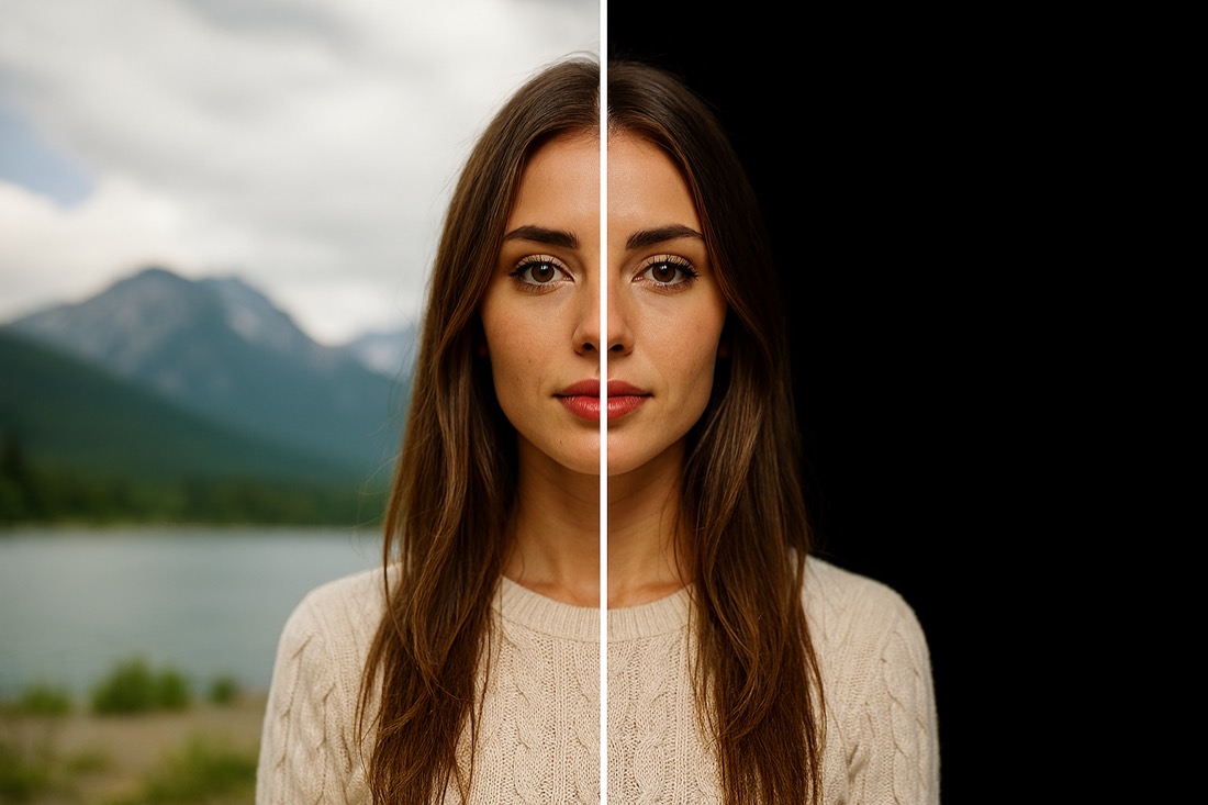 A subject cleanly cut out from its background