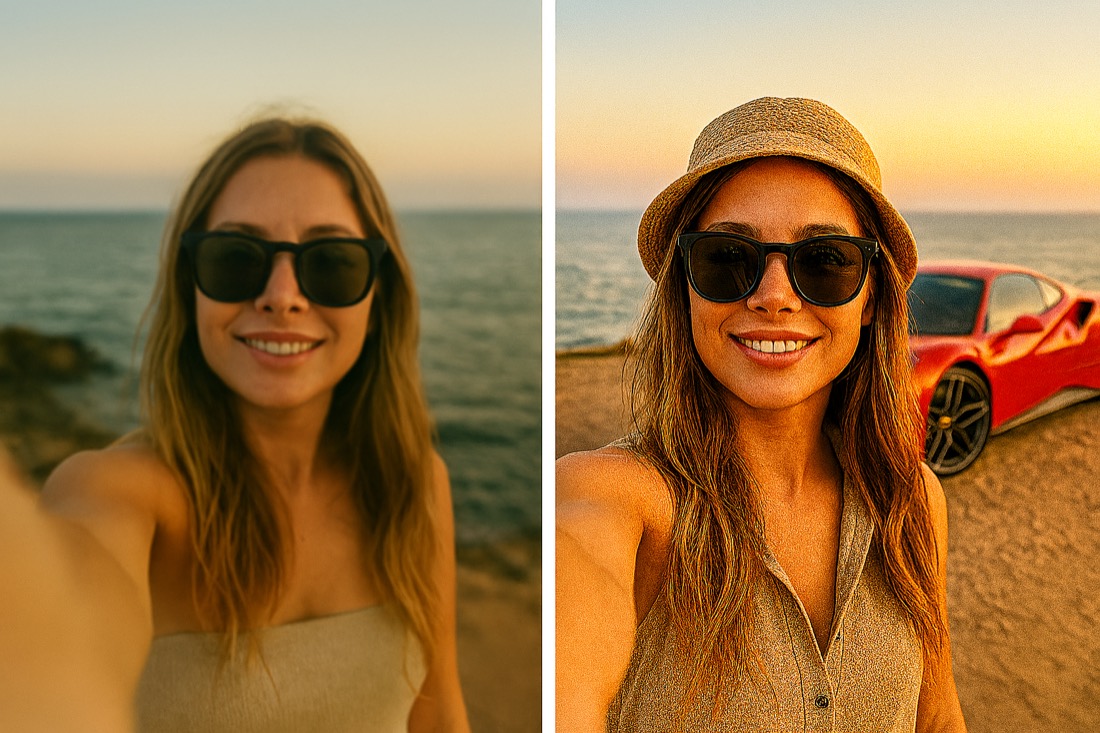 A new element added into a photo with AI